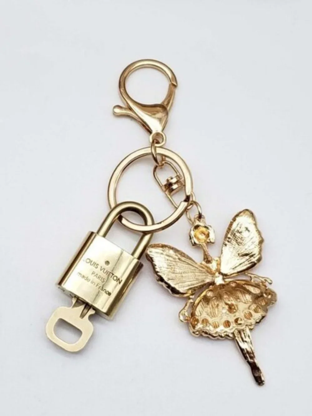 Authentic Louis Vuitton Padlock Gold 🔒 Key Set + Unbranded Fairy Keychain Charm